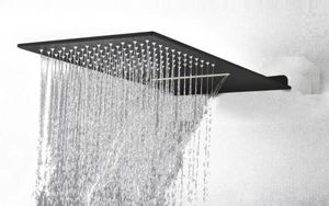 Bakala Matte Black Stael Stael Shower Head Opady deszczu głowica prysznicowa z wodospadem Wall Monted 2011053808570