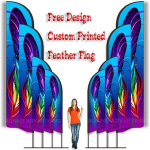 Custom Print Feather Flag Beach Banner Barber Shop Spa Salon Sport Racing Massage Coffee Dog Ice Cream Milk Bakery Gym Fit 240411