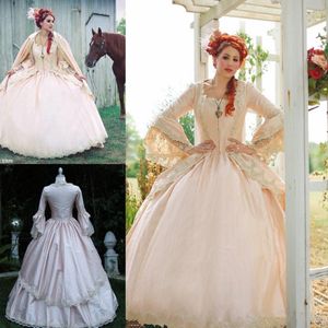 Pink Gothic Ball Gown Vintage 1920s Style Scoop Full length Long Sleeve Prom Dresses Custom Make Victorian Gothic evening Dress br7640087