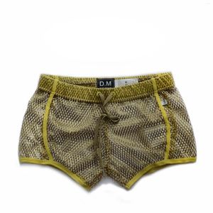 Underpants Underwear's mutande da uomo a bassa vita sexy mesh slip boxer traspirato sciolti cortometraggi per la casa sport di fitness trasparente