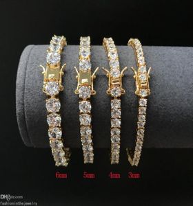 Fashion Tennis Designer Armband Diamond Luxury Jewelry Gift 3 4 5 6 MM 7 8 tum Moissanite White Gold Armband Real Diamonds Who1417819