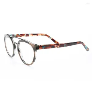 Güneş gözlükleri çerçeveler kadın yuvarlak gözlükler çerçeve erkekler çift köprü gözlükleri hafif asetat şık vintage kaplumbağa