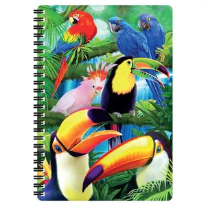 Toucan Pattern Spiral Notebook Journal 120 Páginas Alunos Nota Livros para registro no registro de anotações de estudos Escola para crianças Presentes