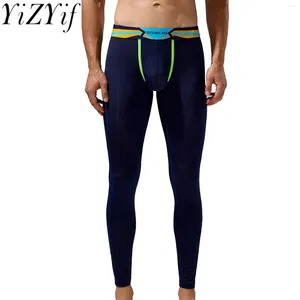 Mäns Sleepwear Men Compression Long Johns Thermal Underwear Pants Workout Sport Bulge Pouch Legings Tights Base Layer Bottom Byxor