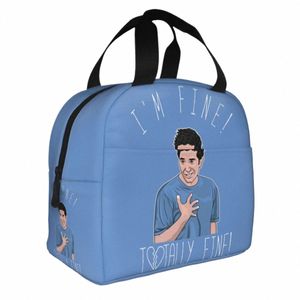 Estou bem, totalmente bem, Ross Funny Friends Friends TV Programa de TV isolado Bolsa de refrigerador almoço Ctainer lancheira Bolsas de comida de comida G8AV#