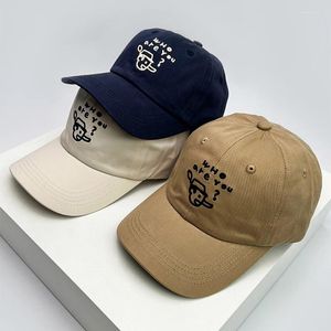 Top Caps Erkek Kadın Karikatür İşlemeli Mektuplar Beyzbol Şapkaları Nefes Alabilir Güneşlik Basit Çok Yönlü Snapback Moda Japonca