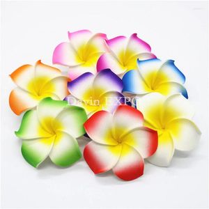 Decorative Flowers 50Pcs 5/10cm Decoration Plumeria Rubra Artificial PE Foam Flower Heads Bridal Wedding Banquet DIY