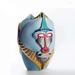 Vases Creative Hand Painted Ceramic Vase European Living Room Art Luxury Home Decoration Gift