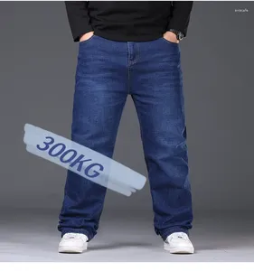 Jeans masculino jeans para homens plus size 48 50 300kg Casual Fashion Business Calças elásticas LONDAS LONG LONG LONG 5XL 6XL 7XL