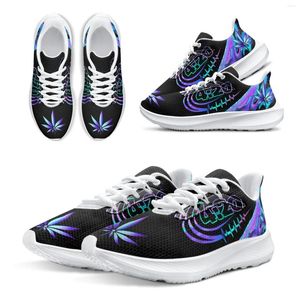 Scarpe casual istantarts sneaker di moda gradiente piante tropicali viola 420 sneaker da donna confortevole con la sola bianca per adolescenti