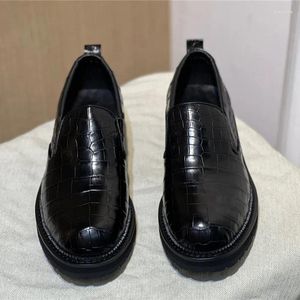 Casual Shoes Klassiker solide schwarze authentische Krokodilhaut Herren Business Dress Sladers Echtes Alligator Leder Männlich Slip-On