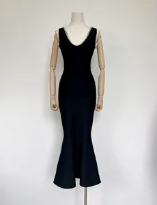 Vestidos casuais 2024 Crystal Strap Dress Feminino Black Summer Strapless Festy Night Club Set Wholesale
