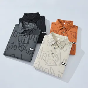 Herrpolos m-8xlplus storlek klädpoloshirt is siden lapel skjorta kort ärm lös plus breddad bantning topp cool känsla