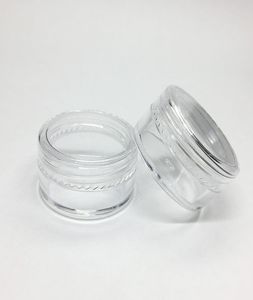 5Gram Kosmetische Kunststoffglas Clear Base Cream leeres Topf Beispiel Jar 5ml Mini Plastikflasche Nagelkunst Glitter Pulverbehälter Case1904159