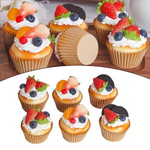 Party Decoration 6pcs Artificial Cake Fake Cupcake Dessert Food Model Realistic for Shop Christmas Pography Props