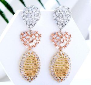 Orecchini a pennaglie Godki Trendy Love Heart Drop Earrings for Women Wedding Party Dubai Bridal Jewelry Boucle D39oreille Femme Gift7996999