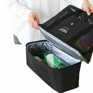 Nowe kobiety o wysokiej pojemności MESH TRANSPARentowa torba podwójnie warstwy ciepło konserwati duże piknikowe torby plażowe TOTE Office Lunch Snacks Bag W6QN#