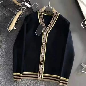 Designer High Quality V-neck Knitted Cardigan Fashion Button Letter Logo Printed Long Sleeve Knitted Striped Cardigan Sweater