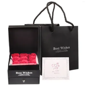 Dekorative Blumen Schmuck Verpackung Behälter Geschenkkoffer Geburtstagsgeschenke Tasche Valentinstag Blumenpapier aufbewahrt