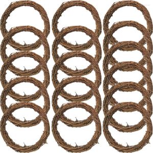 Flores decorativas 16 PCs Garland de videira terrestre Redonda natural Rattan Circle Diy Wreath Circles