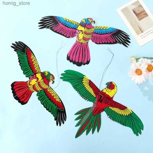 Asta di pesca Kite Flying Bird Simulator Flying Bird Flat Eagle Swallow Pappagallo per parcheggi per esterni per bambini Ala per animale grande Kite Y240416