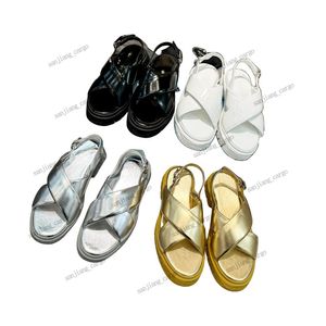 Foam Gummi weich gepolsterte Sandalen Designer Frauen Dreieck Monolith Nappa Sandale Plattform Flats Keilscheiben Flip Flop Sommer Beach SHOS GOLD SPLIVER