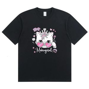 Sommer Hey Meowgical Vibe Mode Sport Sport Womens T -Shirt Harajuku Grafikkleidung Topdrop Ship 240416