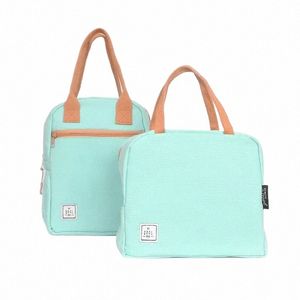 Pure Cott Lunch Bag Izolowana chłodna torba na płótnie chłodna torba lodowa chłodnica plecak Kobieta urocza torebka eco sklep A4IB#