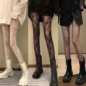 Sexy Socks Women Sexy Floral Fishnet Pantyhose Transparent Slim Mesh Stockings Party Club Net Holes Black Tights Stocking Free Shipping 240416