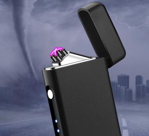 Double Arc Electric Lighter Rechargeble Flameless Windproect Outdoor Lighters New USB TypeCec Laddning Plasma Cigarett Lighter531614043936
