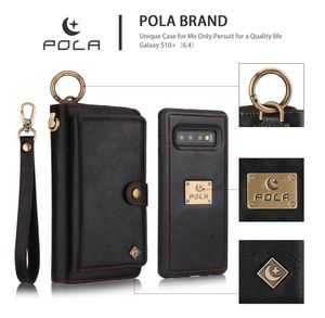POLA For Samsung Galaxy S7 Edge S8 S9 S10 S20 Plus Note 8 9 10 20 Ultra Case Luxury zipper Business Leather Magnetic Wallet Case S8943613