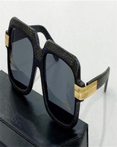 Occhiali da sole Design di moda 607 vetri a cornice quadrata avvolti in pelle di serpente in pelle semplice in stile esterno UV400 Eyewear protettivo T9611367