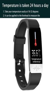 Smart Armband Watch Armband Kroppstemperatur Blodtryck Hjärtfrekvensmonitor för Android iOS Fitness Tracker Sleep Monitor1369126