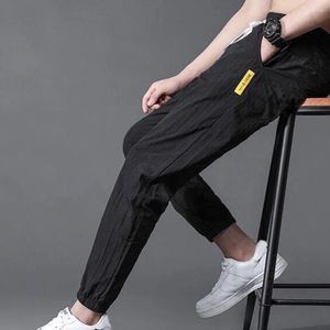 Herrenanzüge Hosen Männer Hosen täglich Freizeit M-4xl Feste Farbe Straight Summer Sweat Thin Casual Gummiband bequem