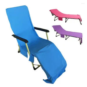 Pillow Beach Chair Cover With Side Pockets Microfiber Pool Lounge Outdoor Sun Lounger For Garden El Patio