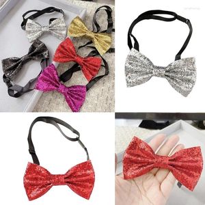 Bow -slipsar justerbara paljetter bowtie för scenföreställningar elastiska slipsar vuxna barn