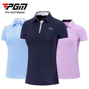 PGM Summer Women Golf Short Sleeved T Shirts Ladies Sport Slim Clothes Quick Dry Breattable Tennis Clothing YF486 240416