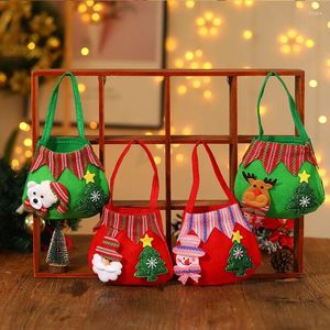 Christmas Decorations Brushed Cloth Color Handbag Santa Claus Children's Gift Holders Bag Decoration Stockings Festive Party Supplies