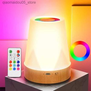 Lamps Shades LED bedside light touch dimmable 1500mAh battery 13 color desk light wireless night light room decoration items children Q240416