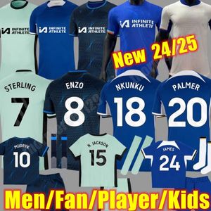24 25 Enzo CFC Nkunku Soccer Maglie Fan Fan Mudryk Collection Gallagher Sterling Home Uniform 2023 2024 Fofana Away Out Chelseas Football Shirt Kits Caicedo