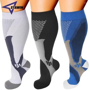 Sportsocken 1 Paar Komprimierung für Männer und Frauen 20-30 mmHg Outdoors Laufen Travel Nurses Athletic