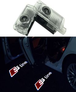 Easy Instalação Porta do carro LED Logo Projector Ghost Shadow Lights para Audi 2pc Conjunto com cabo adaptador para Audi A3 A4 B64150028