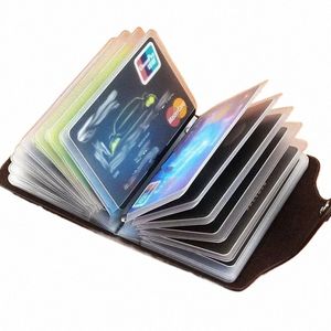 24 -Bit -Kreditkartenhalter Busin Bank Card Pocket PVC große Kapazitätskarte C Speicher Clip Organizer Case Wallet Cardinhalte 15p2#