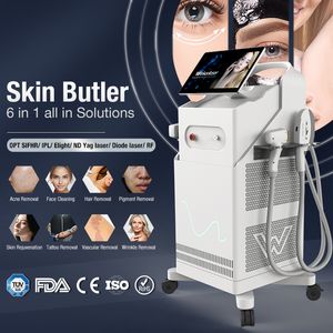 6 I 1 OPT SHR DIODE LASER HÅR Q SWITCH ND YAG LASER TATTOO Removal Machine IPL Skin Rejuvenation Salon Beauty Equipment