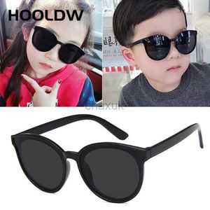 Sunglasses HOOLDW New Round Kids Sunglasses Brand Designer Children Sun Glasses Boys Girls UV400 Mirror Protection Outdoors Goggle Glasses 24416