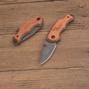 High Quality BK X44 Pocket Folding Knife 440C Titanium Coated Blade Rosewood Handle Outdoor Camping Hiking Fishing EDC Folder Knives with Bottle Opener