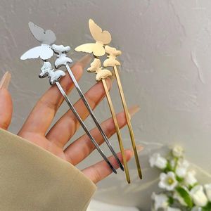 Haarklammern Koreaner Schmetterling U-förmige Haarnadeln elegante Metallschalen-Clip-Stifte Frauen Sticks Styling Accessoires