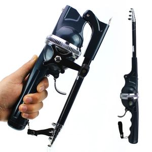 1set Portable Folding Fishing Rod Telescopic Stainless Steel Fly Fishing Poles With Reel Line Travel Folding Mini Rod for Fish 240416