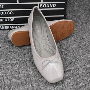 Casual Shoes European and American Style Square Head Autumn Women 2024 Single Women's Flat Korean