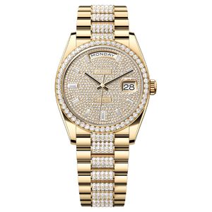 Luxury Diamonds Mens Watch Watches Watches Wysokiej jakości najwyższej jakości data luksusowe diamenty automatyczny ruch mechaniczny zegarki Mężczyźni Wodoodporne zegarek ze stali nierdzewnej